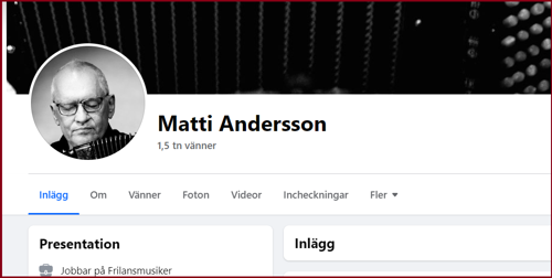 Matti Andersson facebookprofil