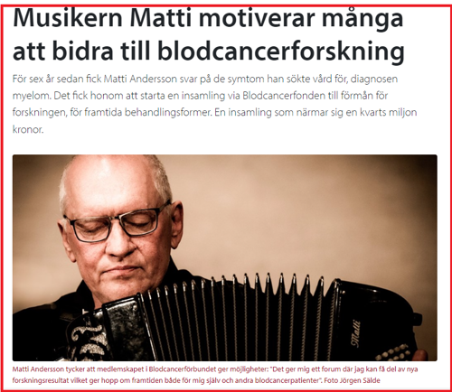 Artikel om Matti Andersson 2021