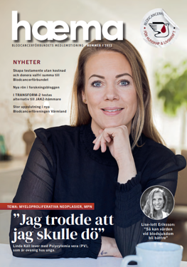 Omslaget på Haema 1 2022 med Linda Käll